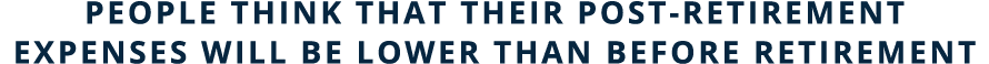 People think that their post-retirement expenses will be lower than before retirement
