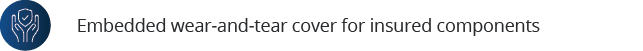 Embedded wear-and-tear cover for insured component