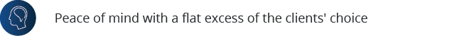 Peace of mind with a flat excess of the clients' choic